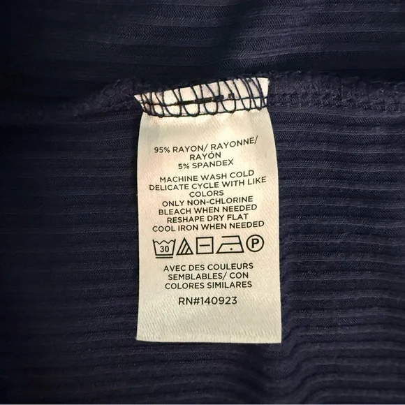 LOFT Deep Blue Long Sleeve Top - Picture 4 of 4